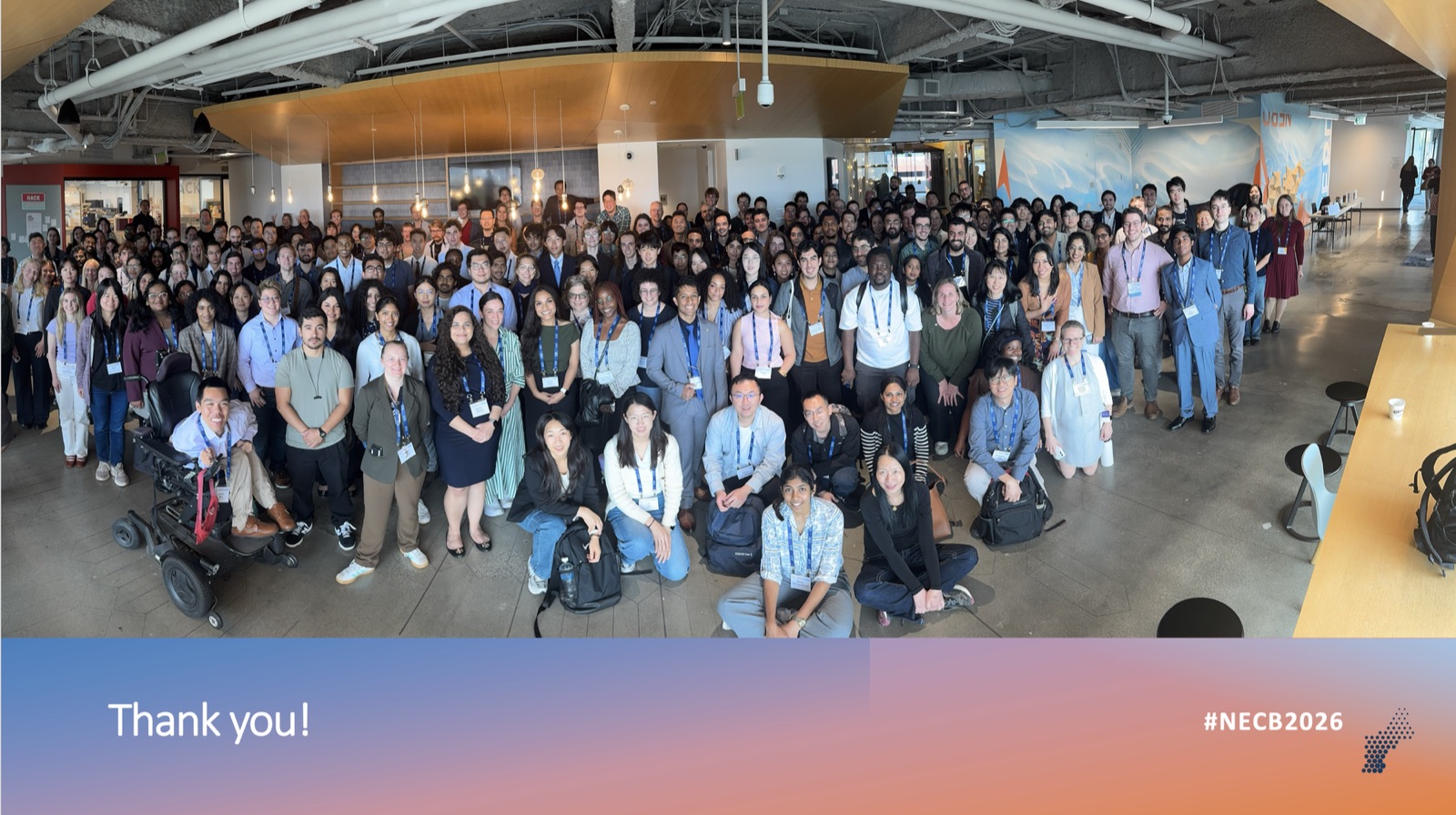 Group photo of NECB 2026 attendees at Microsoft Research New England